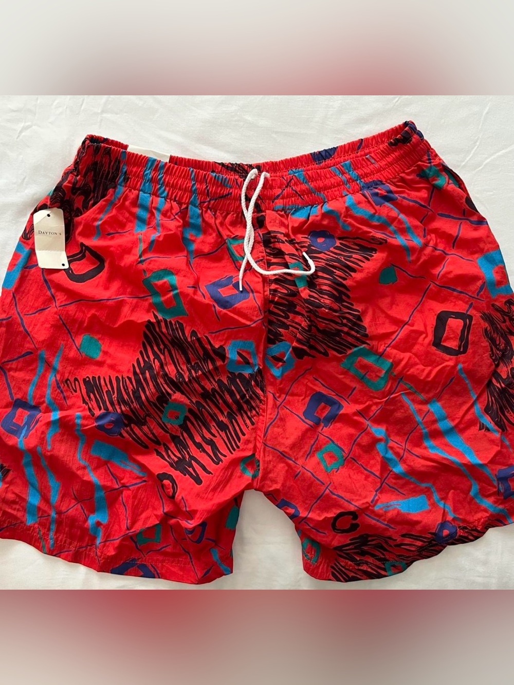 Vintage 90s DASH Abstract Swim Trunks XL NWT Dayton’s
